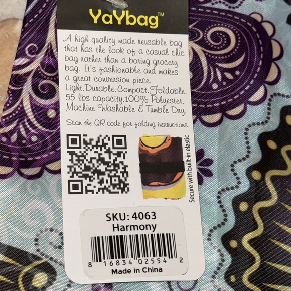 💥YaYbag The Ultimate Reusable Shopping Bag,Foldable Washable Grocery ToteHarmony - Picture 2 of 10